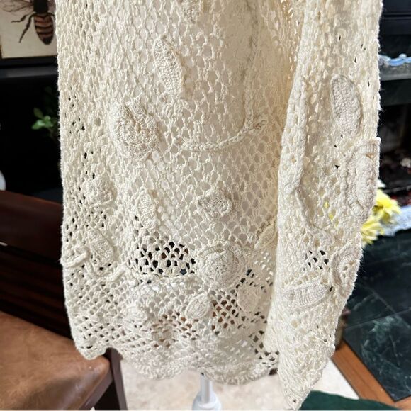 Hillary Paige vintage crochet floral tunic top dress size Small - Picture 6 of 11